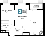 2-х комнатная квартира